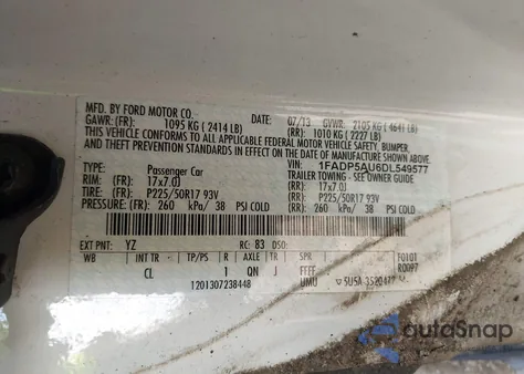 2013 Ford C-Max Hybrid Se z USA, uszkodzony, nr VIN 1FADP5AU6DL549577